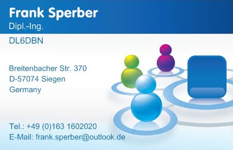 Frank Sperber, Breitenbacher Str. 370, 57074 Siegen, Tel.: +49 (0)163 1602020